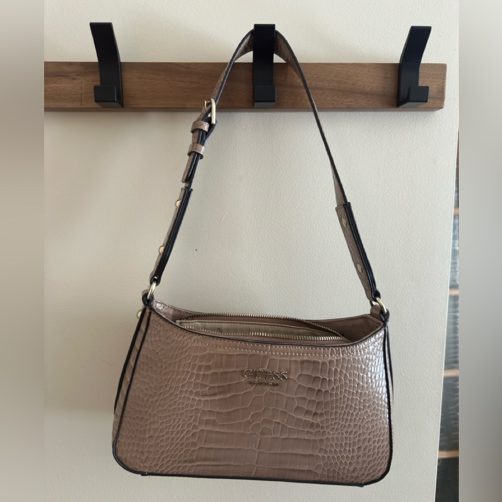 GUESS Snakeskin Taupe Shoulder Bag
